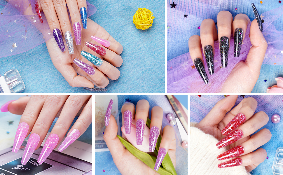 25pcs gelnagel set komplett mit uv lampe schnell nagelverlangerungs set glitzer rosa blau farben easy gloss poly gel polygel starter set mit strasssteine slip losung tips nagelstickers amazon de beauty