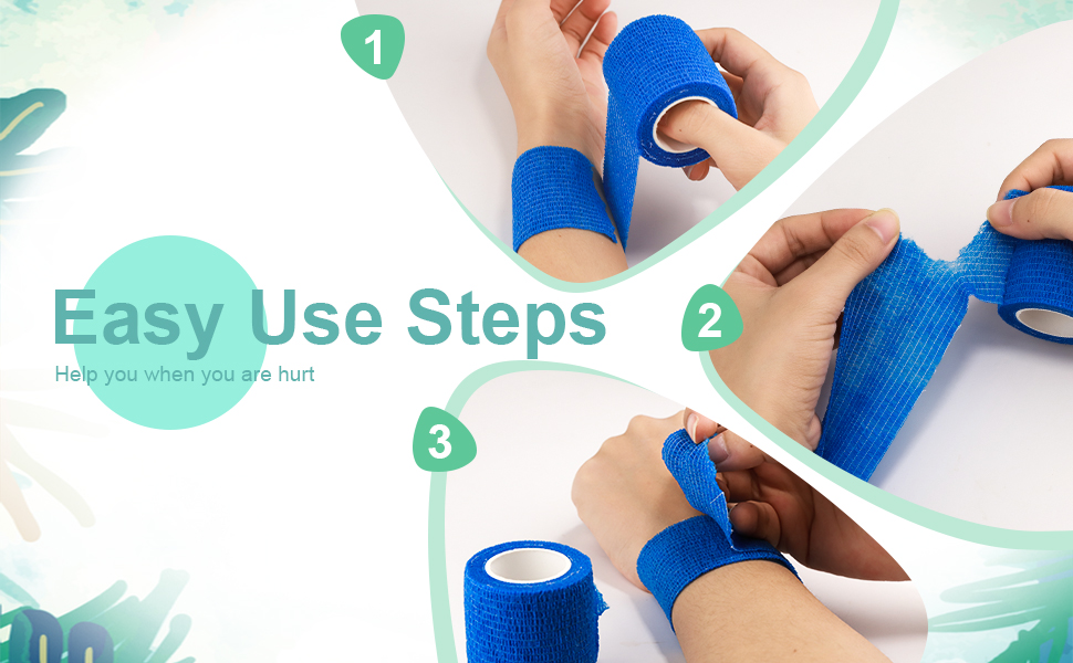 12 Pack Self Adhesive Bandage Wrap, Yolaist Breathable Elastic Athletic