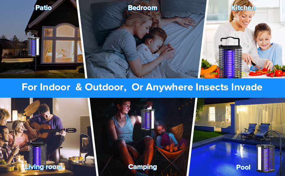 Bug Zapper Outdoor Indoor, Solar Mosquito Zapper with