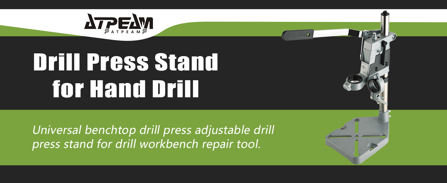 ATPEAM Drill Press Adapter for Hand Drill Double Hole Universal Bench