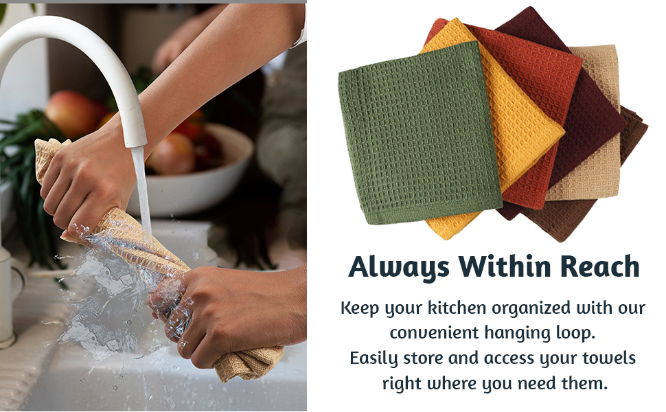 Vintage Vista Cotton Tea Towels for Kitchen (Pack of 12