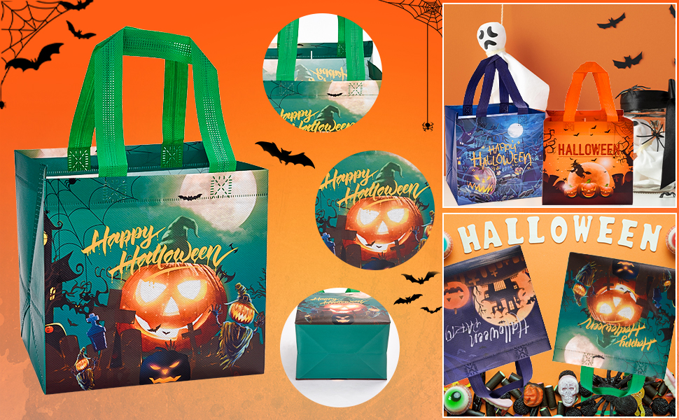 Halloween Bags Tote Gift Bag, 6PCS Halloween Kids Gift Bag with Handle
