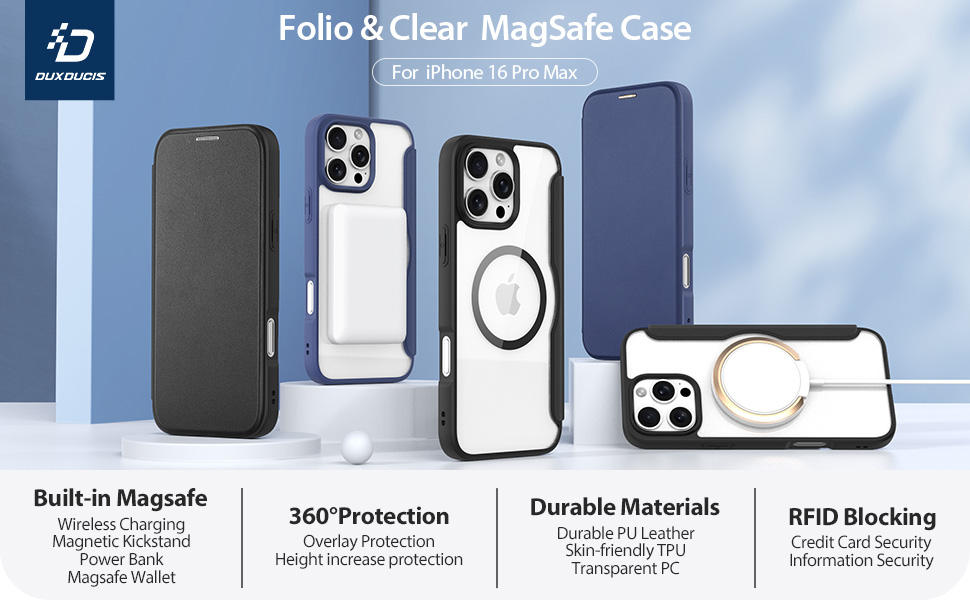 iPhone16pro フォリオ HYBRID R // FOLIO w/ MagSafe®