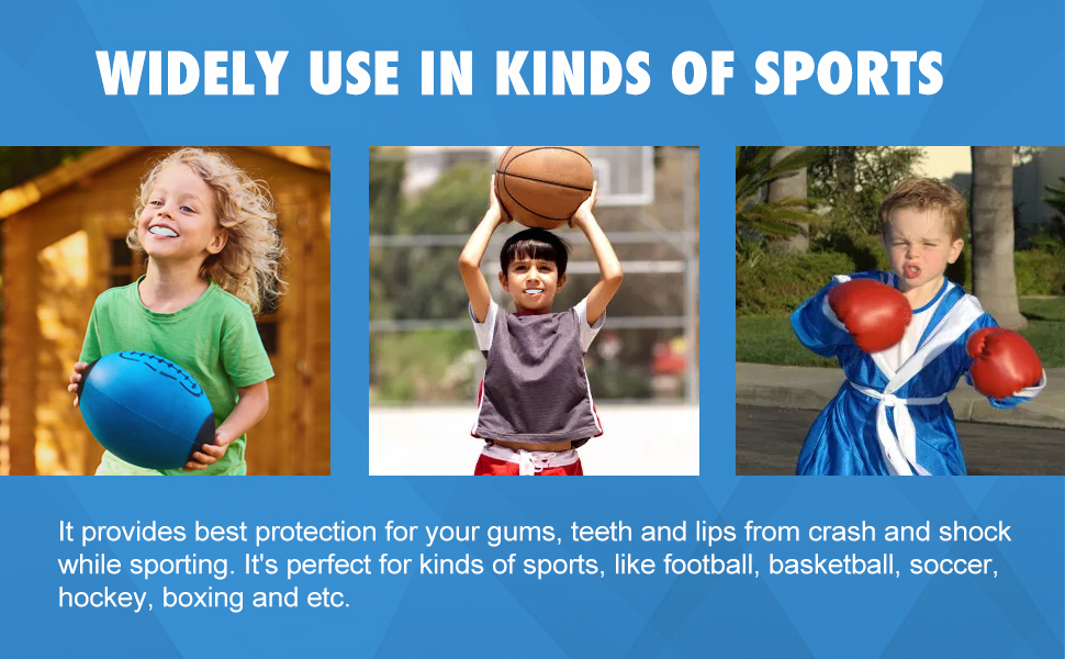 6Pack Kids Mouth Guard with Case, Youth Football Mouth Guard for Wrestling Boxing