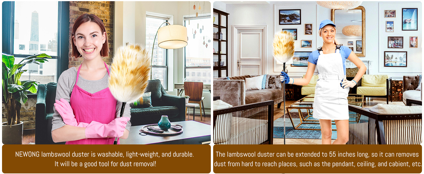 washable;light-weight;durable,NEWONG lambswool duster can be used to clean pendant,ceiling,