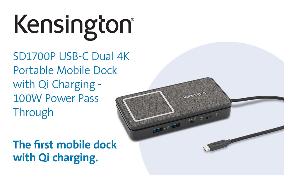 Kensington SD1700p USB C Docking Station, Dual Monitor 4K Portable