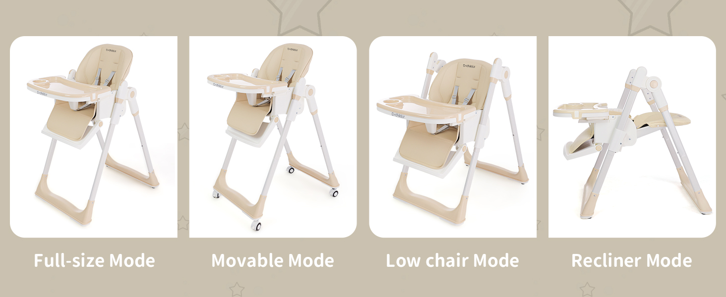 Cochildor Baby High Chair with Wheels