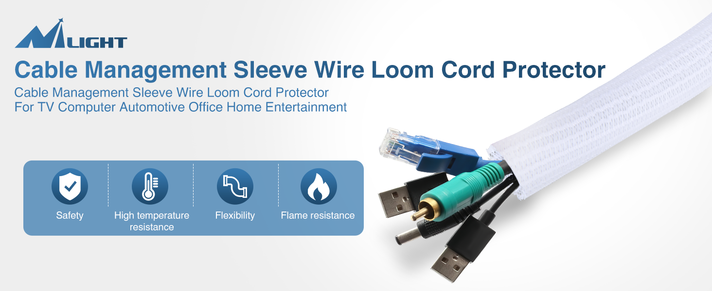 Cable Management Sleeve for TV Computer Automotive Wire