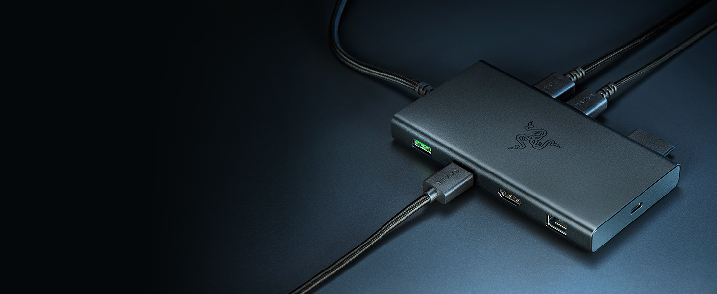 Razer USB C Dock 11-port Travel Charging Station for Windows Mac Laptop iPad Surface Chromebook Galaxy Tab: Type C, HDMI, Ethernet, MicroSD - 4K 60 Hz Display - 85 W Tablets + Mobile Fast Charge MacBook Air Pro iPad iPhone Dell HP Lenovo ASUS Acer Surface Samsung Chromebook mobile phone
