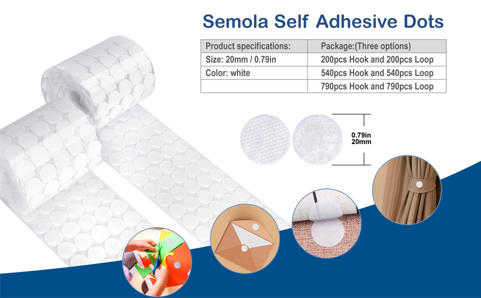 Self Adhesive Dots, Strong Adhesive 400pcs(200 Pairs) 0.79
