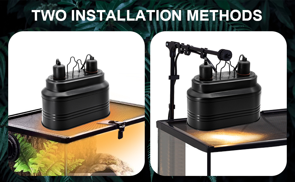 FOUDOUR Dual Reptile Light Fixture Deep Dome Reptile Heat