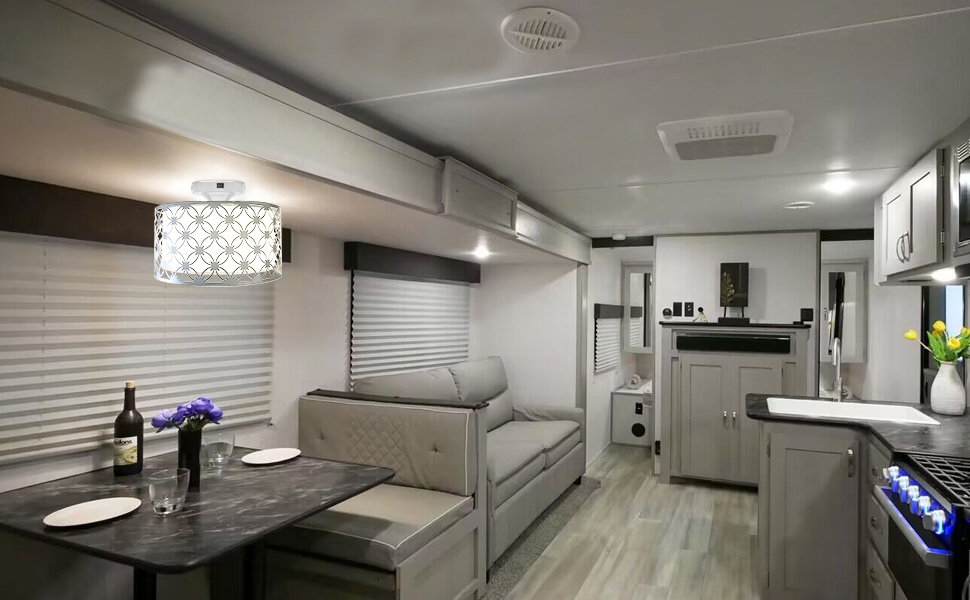 Facon 11'' RV Pendant Dining Table Light with Switch, Replaceable 2 x E26 LED Bulbs