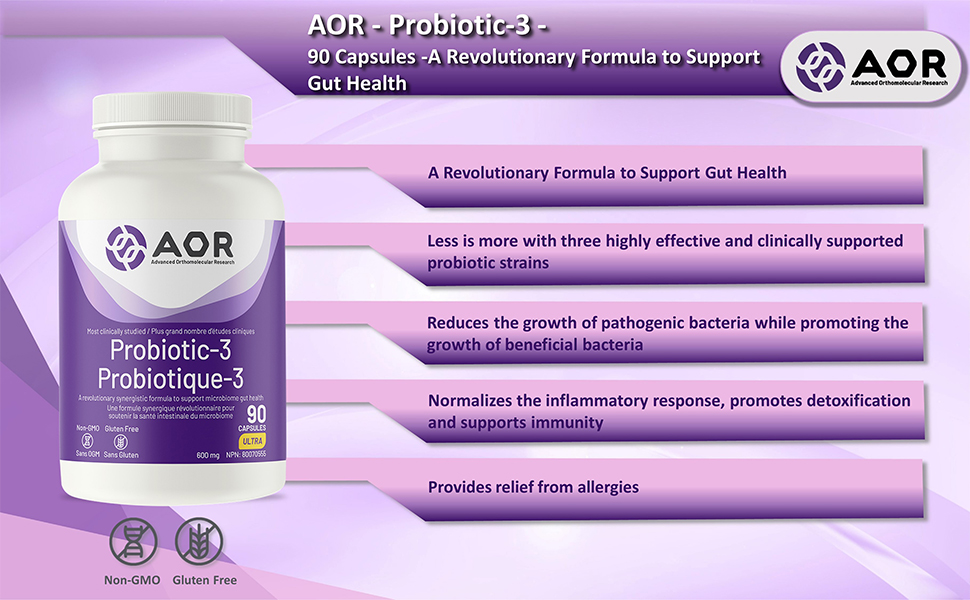 AOR Probiotic 3, 90 Capsules Advanced Gut Health Complex for Women