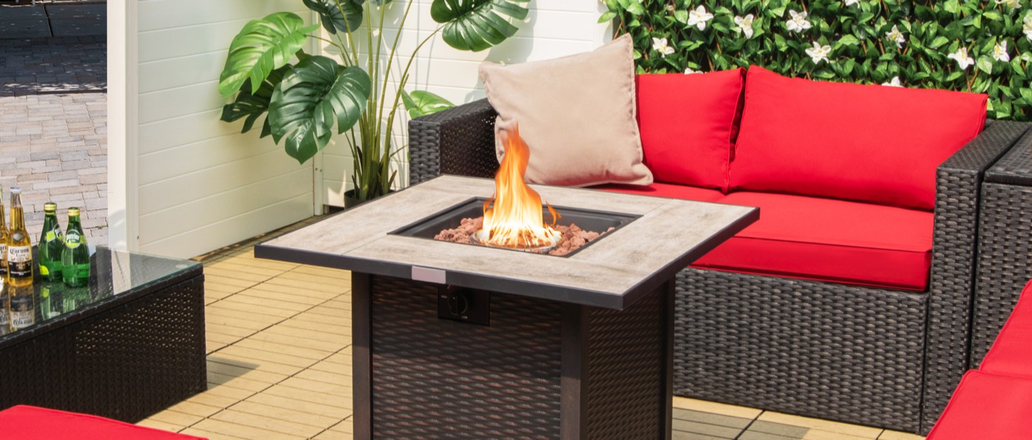 ORALNER Propane Fire Pit Table, 57” Rectangular Outdoor Fire Table