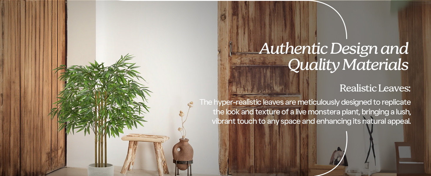 Artificial plant showcasing authentic design and high-quality materials in a stylish display.