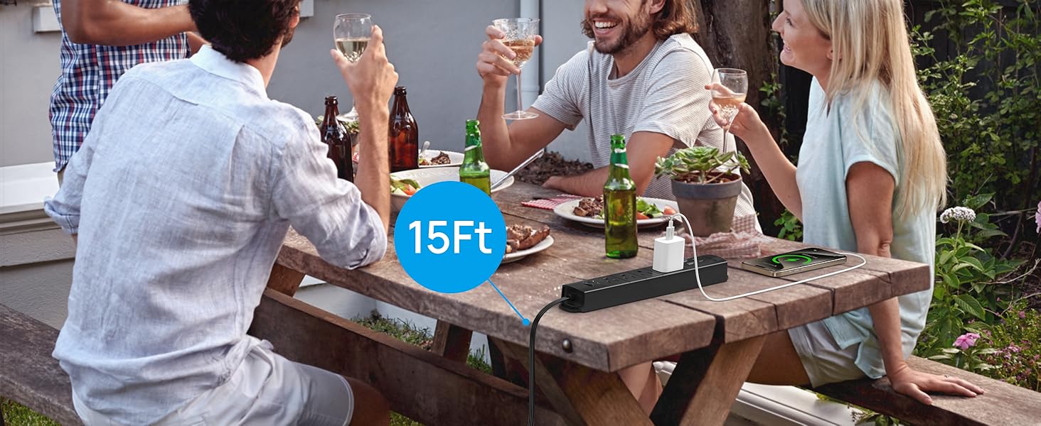 long extension cord with power strip