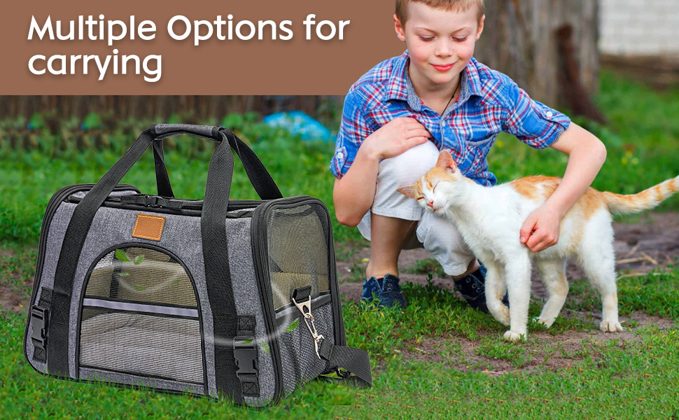 EAPURA Pet Carrier Bag Foldable Portable Cat Carrier Bag Top Opening