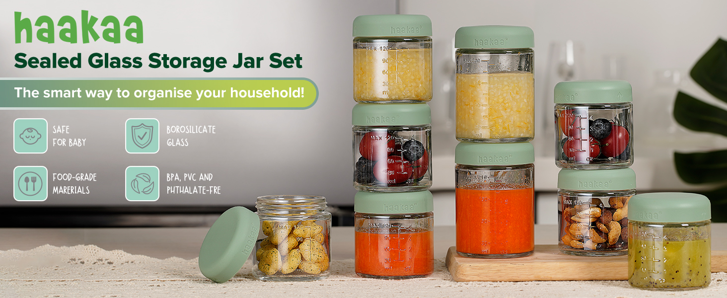 haakaa Baby Food Storage Containers Set,100 LeakProof