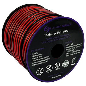 LINKSQ UL Listed 2468 VW-1 FT1 (10FT) 16 Gauge 2 Conductor