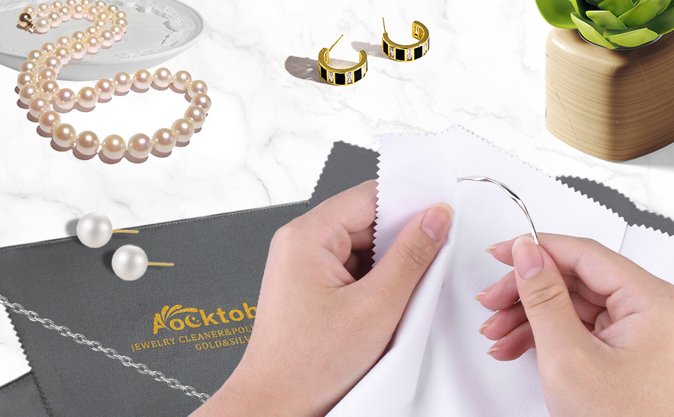 Aocktobar 3PCS Silver Polishing Cloth for Jewelry Large Jewelry Polishing Cloth for