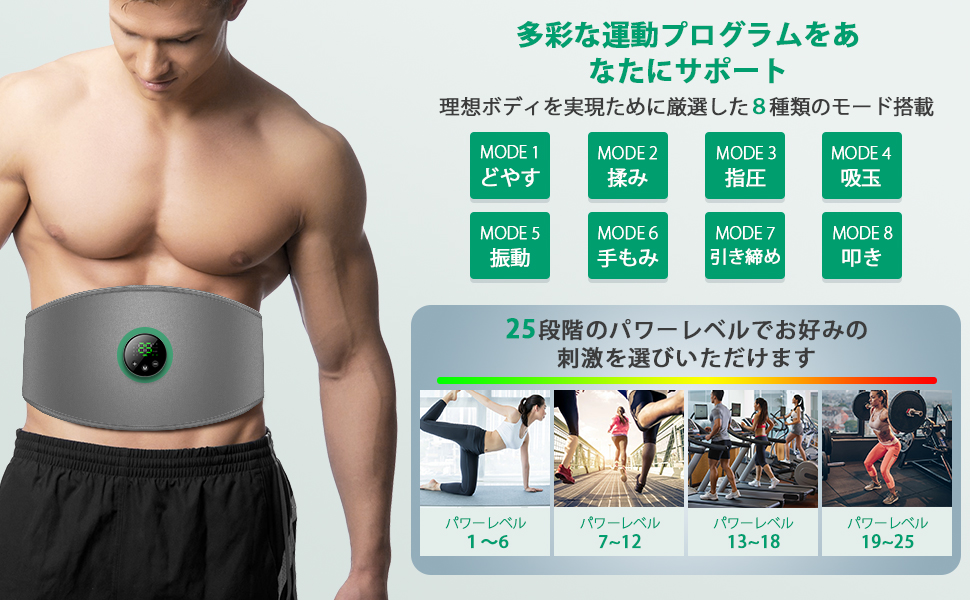 [最強モデル ジェルシート不要 EMS腹筋ベルト] 8種類モード 12枚伝導布 Amazon.co.jp: [最強モデル ジェルシート不要 EMS腹筋ベルト] 8