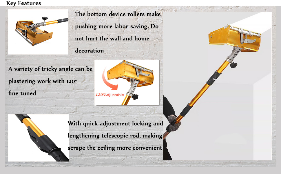 Professional 10 Drywall Flat Finishing Box with 4166 Box Handle Extension, Drywall knife Tools