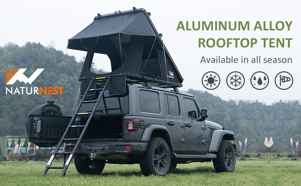 Naturnest Car Tent, Rooftop Tent Aluminum Frame, Pop Up Roof Top Tent, Truck Camping