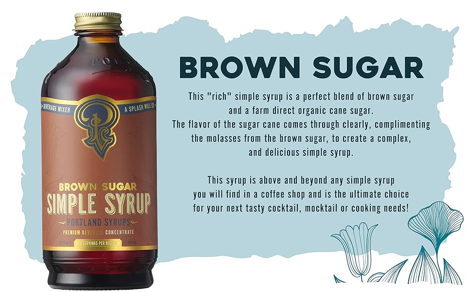 Portland Syrups Brown Sugar Simple Syrup Drink Mix for