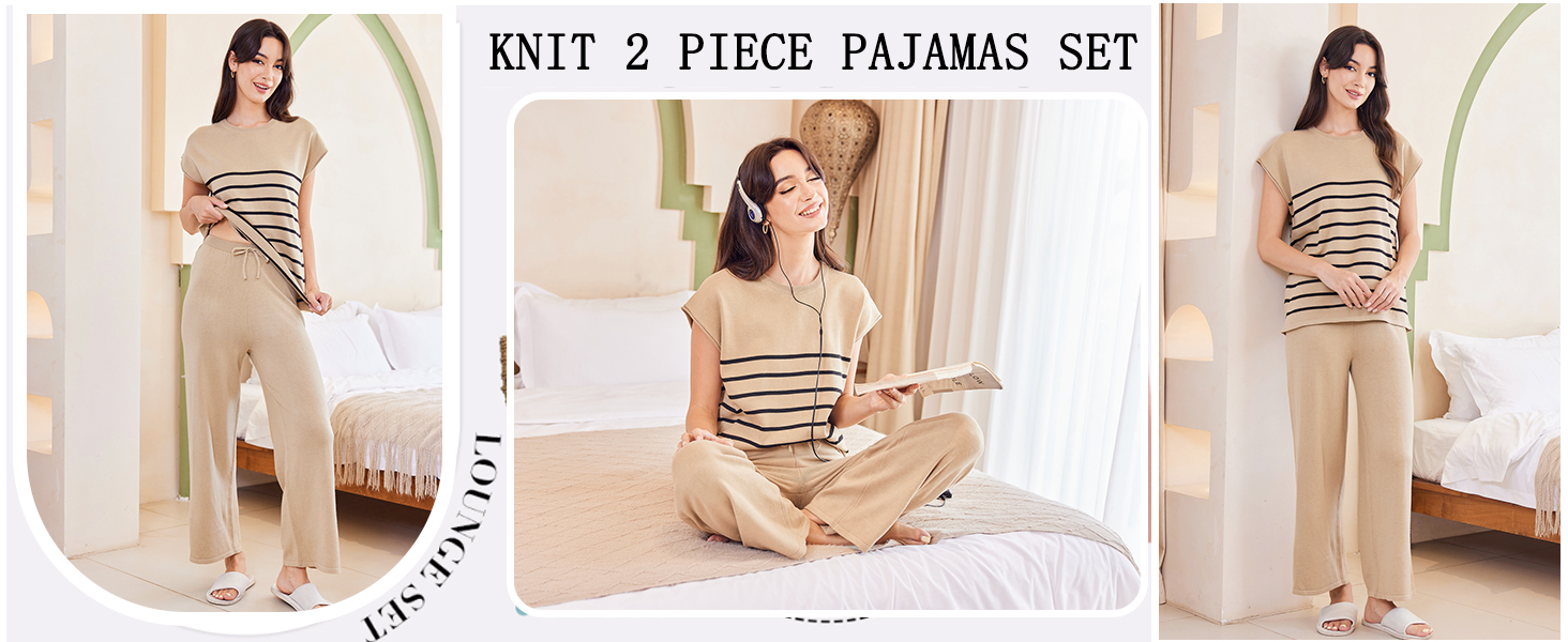 Knit 2 Piece Pajamas Set