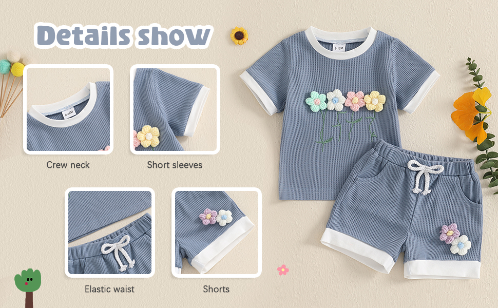 Toddler Baby Girl Outfits Floral Summer Clothes Infant... 2