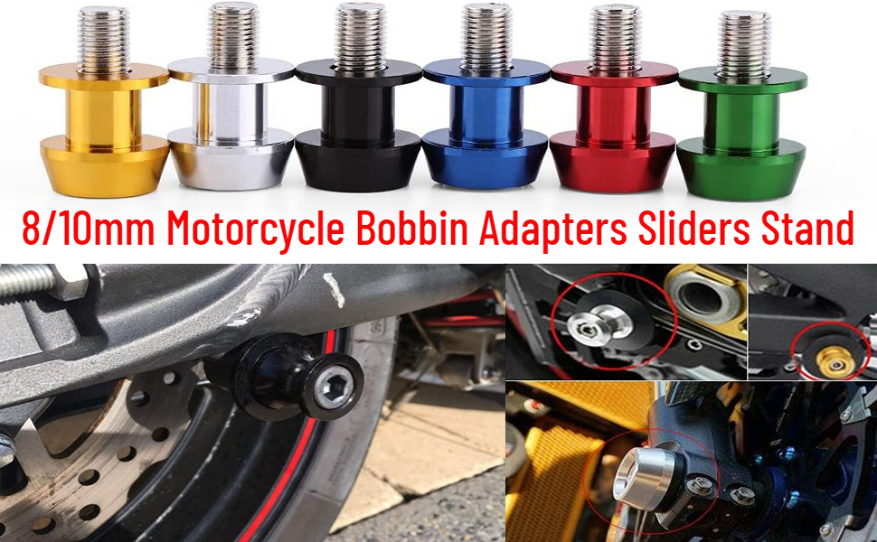 Swing Arm Spool, Motorcycle Aluminium Alloy Swing Arm Spool Sliders Stand Swingarm Bobbins(8MM