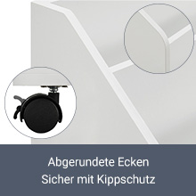 a picture of a white table with a black handle.