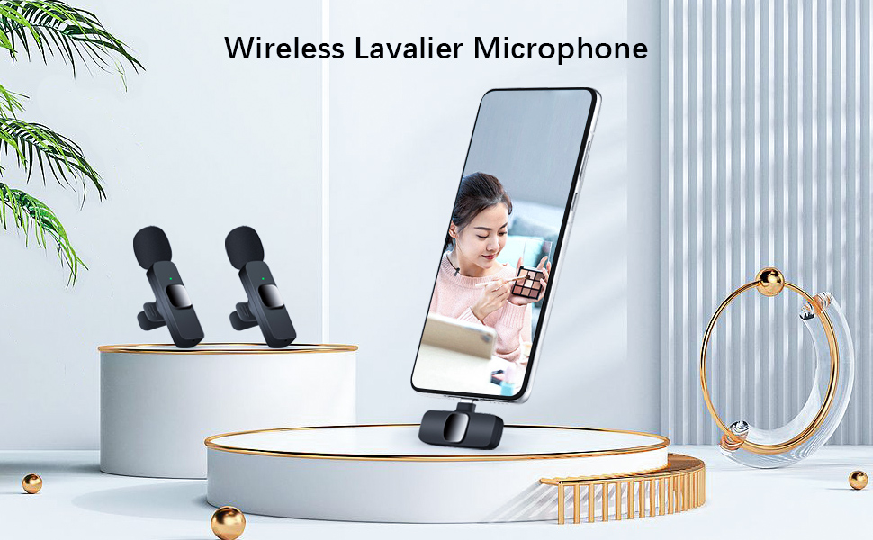 Shenzhi Tech Wireless Lavalier Microphone for iPhone iPad USB C