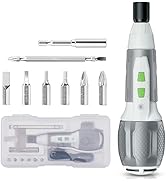 WORKPRO Electric Cordless Screwdriver Set, 4V USB Rechargeable Screwdriver Kit with LED Light, Sm...