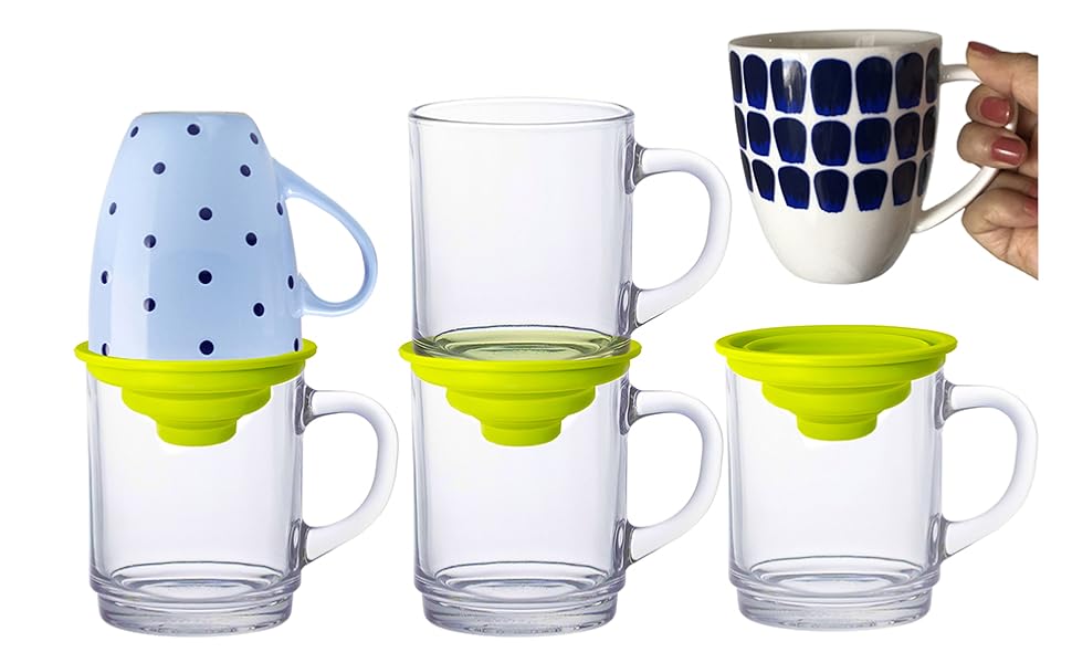 Mug Stacker Expandable and Stackable Storage Solution for Tea Cups and Coffee Mugs - Save Space