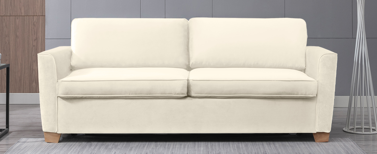 Mjkone 2in1 Pull Out Sofa Bed, Full Size Velvet Sleeper