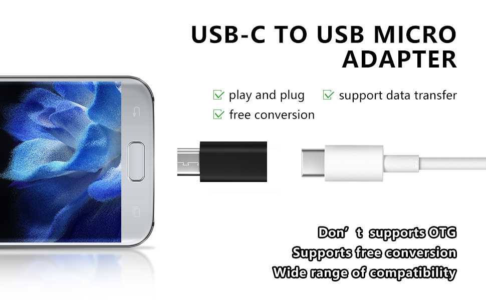 USB C Adapter 8 Pack Micro USB to USB C, Type C Female to