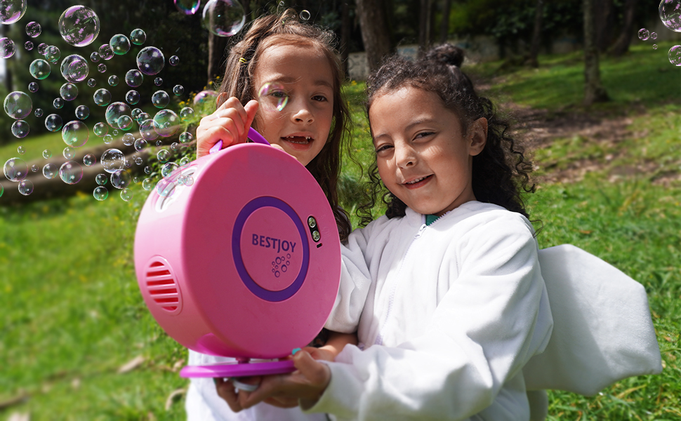 Bubble Machine for Girls Age 1 2 3 4 5, Rechargeable Pink