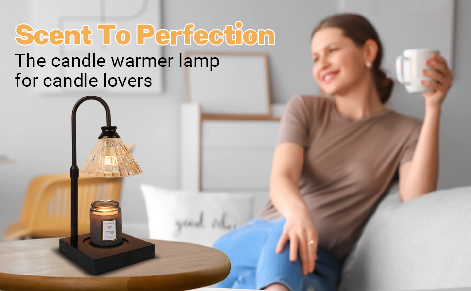 MZWOTO Candle Warmer Lamp with 2 Bulbs, Dimmable Candle
