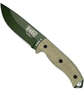 ESEE-5 1095 Carbon Steel, Black Kydex Sheath (OD Green Blade, Green Canvas Micarta 3D Handle)