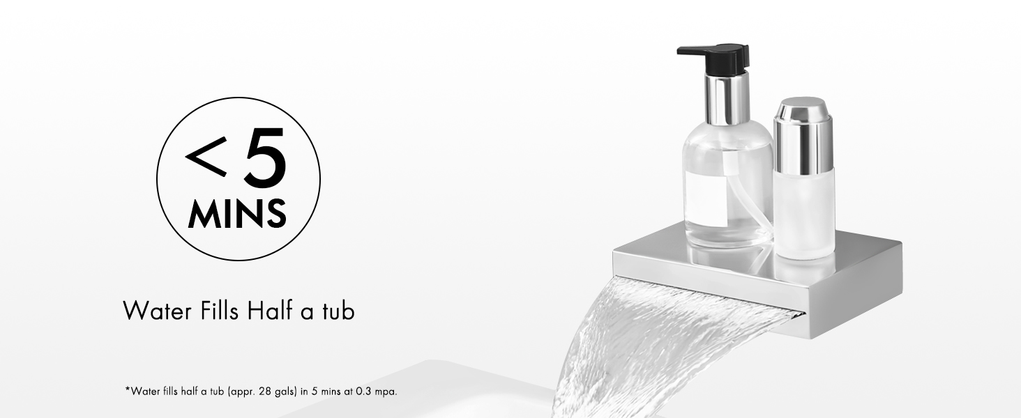 KES Shower System with Waterfall Tub Spout Pressure Balance 3Function