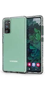 S20 FE case strong heavy duty dual layer skin rubber edge hard back color red green navy mint slate