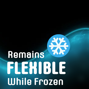 A blue flexible wave and frozen snowflake