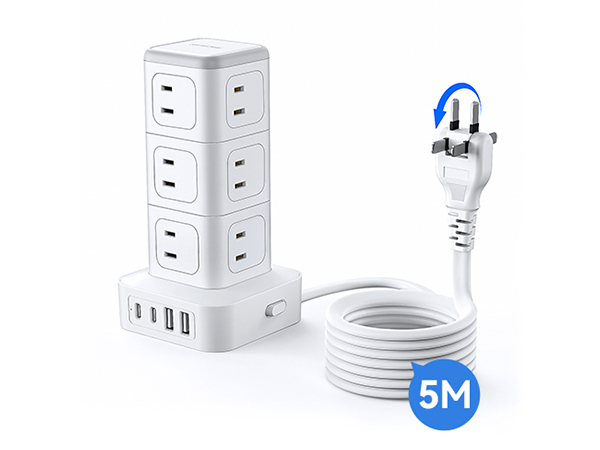 Amazon.co.jp: 延長コード 5m 電源タップ タワー NTONPOWER