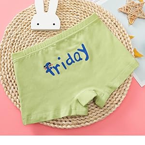 5 Pack Sunday Girl's Boyshort Panties