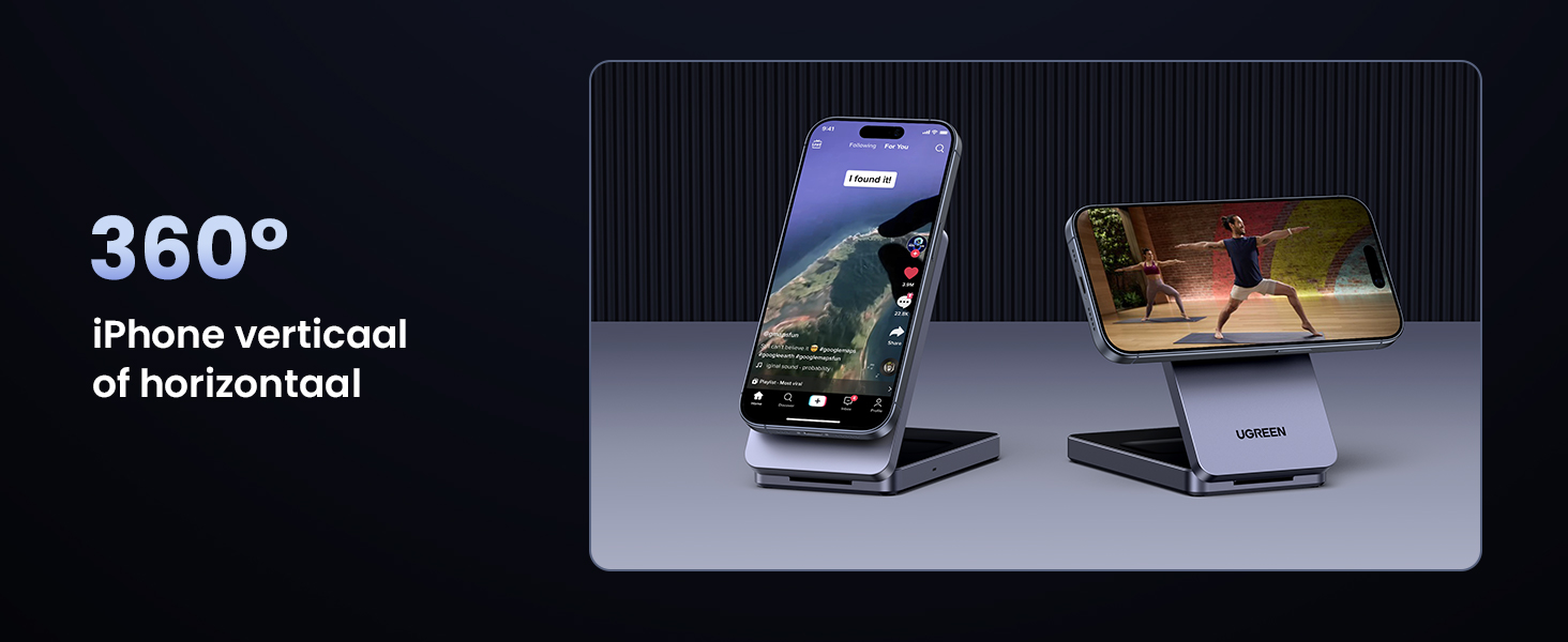 UGREEN MagFlow Qi2 15W Magnetisch Oplaadstation 2-in-1 8