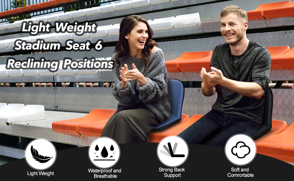 Stadium Seats with Back Support, Folding Bleacher Seat with