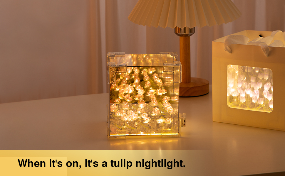 Tulip Mirror Lamp DIY Tulip Lamp Tulip Cube Light Infinity Mirror Lamp LED Tulip Lamp