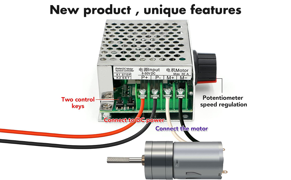 RioRand 8-50V DC Motor Speed Controller for Power Wheel PWM
