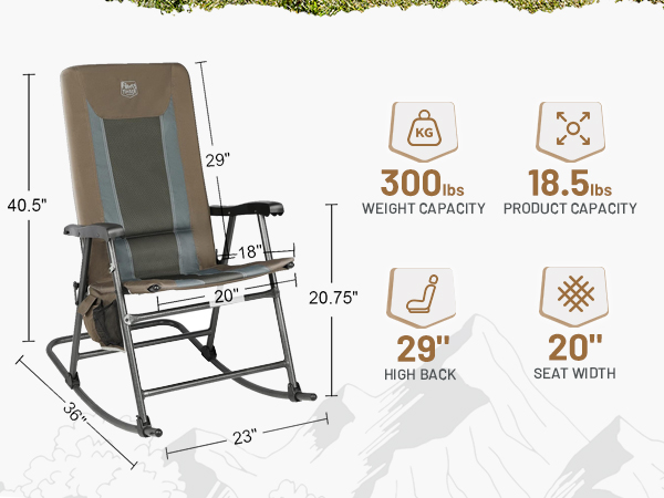 Amazon.com: TIMBER RIDGE Foldable Padded Rocking Chair for